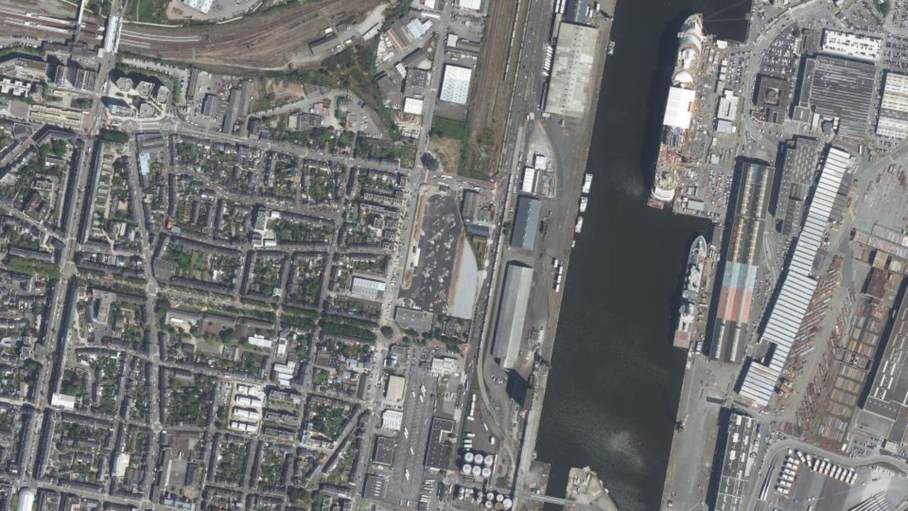 Vue aérienne des rues du centre-ville
